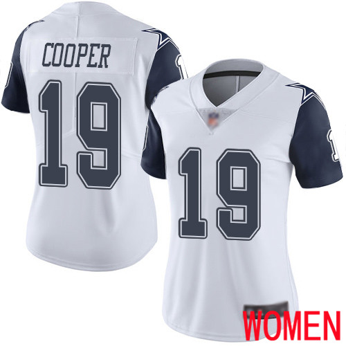 Women Dallas Cowboys Limited White Amari Cooper #19 Rush Vapor Untouchable NFL Jersey->women nfl jersey->Women Jersey